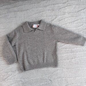 Zara Boys Collared Sweater Long Sleeve Warm Taupe Jumper